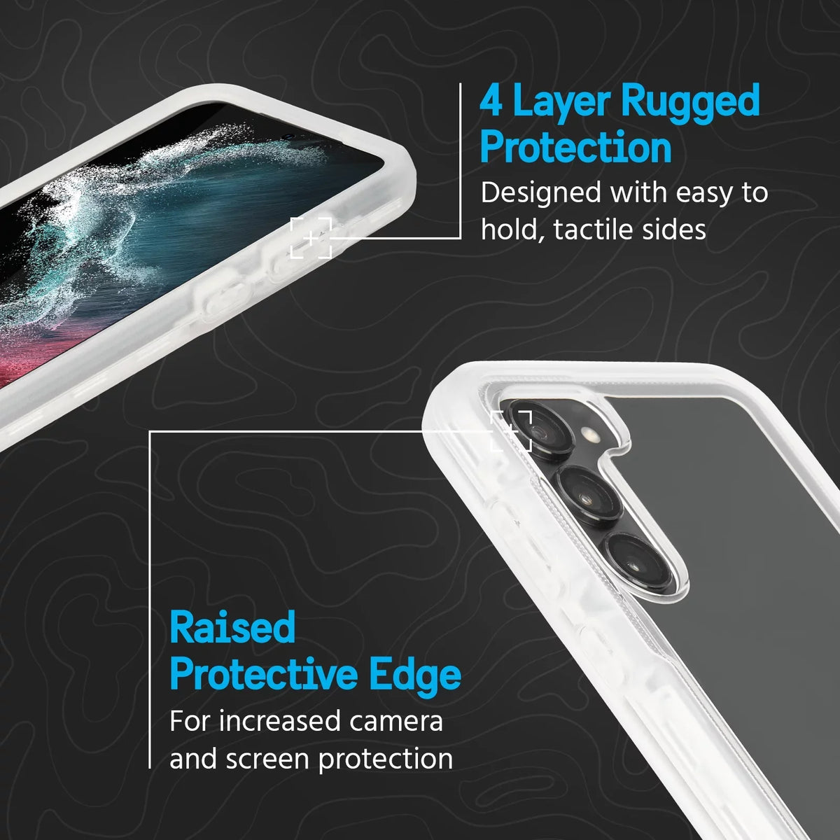 Pelican Voyager Series Samsung Galaxy S23 Plus Case with Belt Clip Holster - Clear