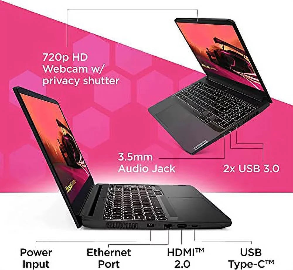 Lenovo IdeaPad Gaming 3 15.6" FHD 120Hz Gaming Laptop, AMD Ryzen 5-5600H, 8GB RAM 1TB SSD, RTX 3050 Ti 4GB GDDR6, Backlit Keyboard, Bluetooth, Webcam, WiFi, Windows 11, Shadow Onyx