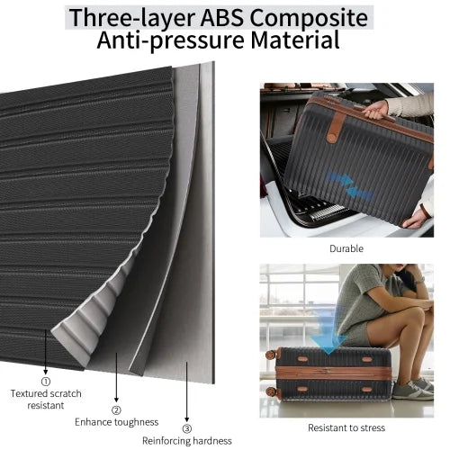 4 Piece Luggage Set Suitcase Set, ABS Hard Shell Lightweight Expandable Travel Luggage with 4 Packing Cubes, TSA Lock, Spinner Wheels for Men Women