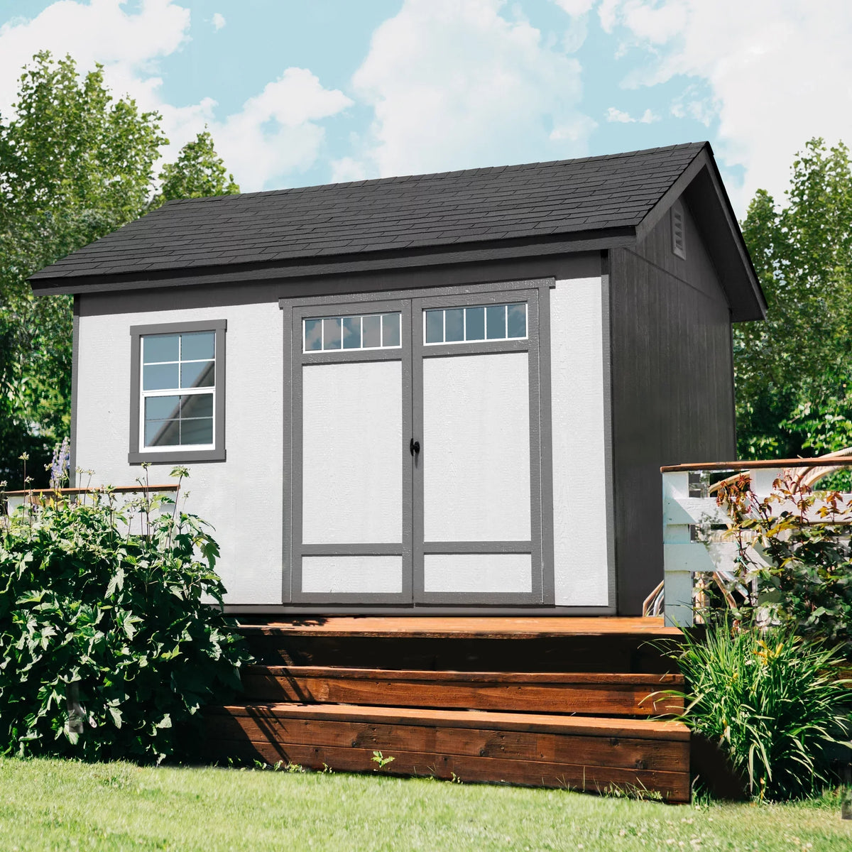 Handy Home Products Beachwood 10 ft. x 12 ft. Wood Storage Shed (with Floor)