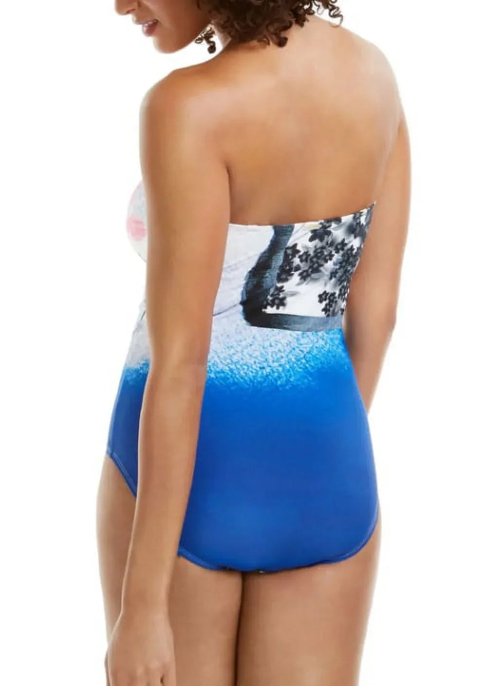 Calvin Klein ATLANTIS MULTI NEON STRIPES Bandeau One-Piece Swimsuit, US 16