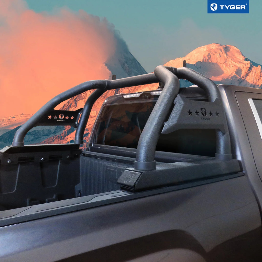 Tyger Auto Sport Bar Compatible with 2022-2024 Toyota Tundra (Exclude SR) | 5.5/6.5' Bed | TG-SB7T88728 | Textured Midnight | Light Mount | Roll Bar