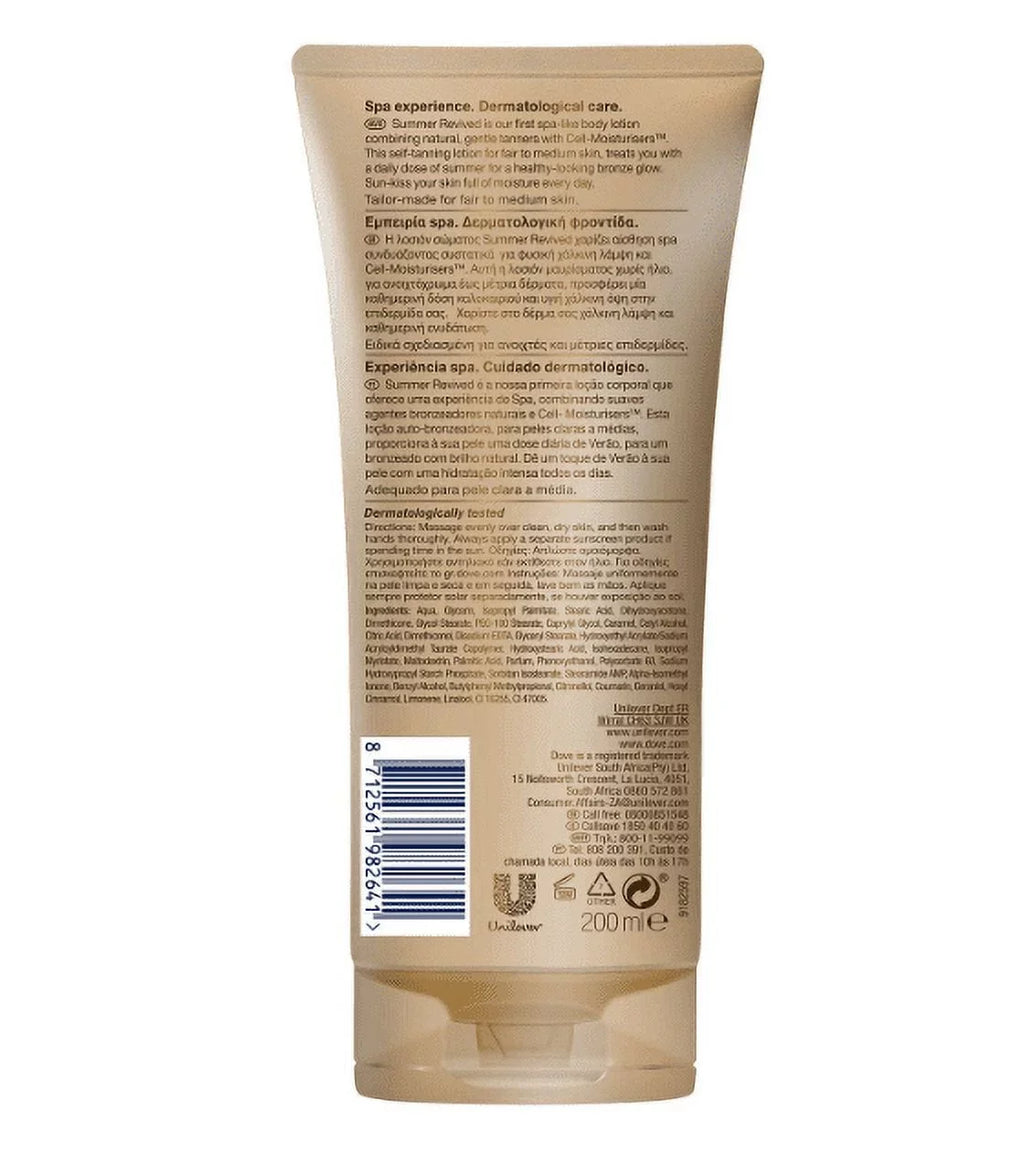 Dove Derma Spa Summer Revived Fair to Medium Skin Body Lotion 200ml (Pack of 2)