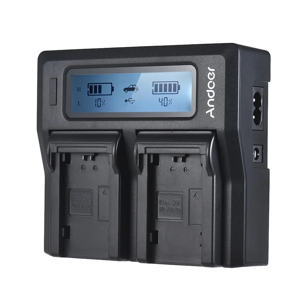 Tomshoo NP-FZ100 Dual Channel LCD Battery Replacement for Sony A7III A9 A7RIII A7SIII