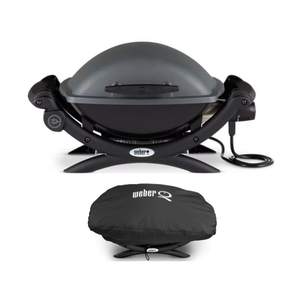 Weber Q 1400 Electric Grill Onyx with Grill Cover
