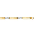 JewelStop 14K Yellow White Gold Shiny 2-Tone Gold Men's Fancy Bracelet, Lobster Clasp - 8.25 Centimeter 11.2Gr.