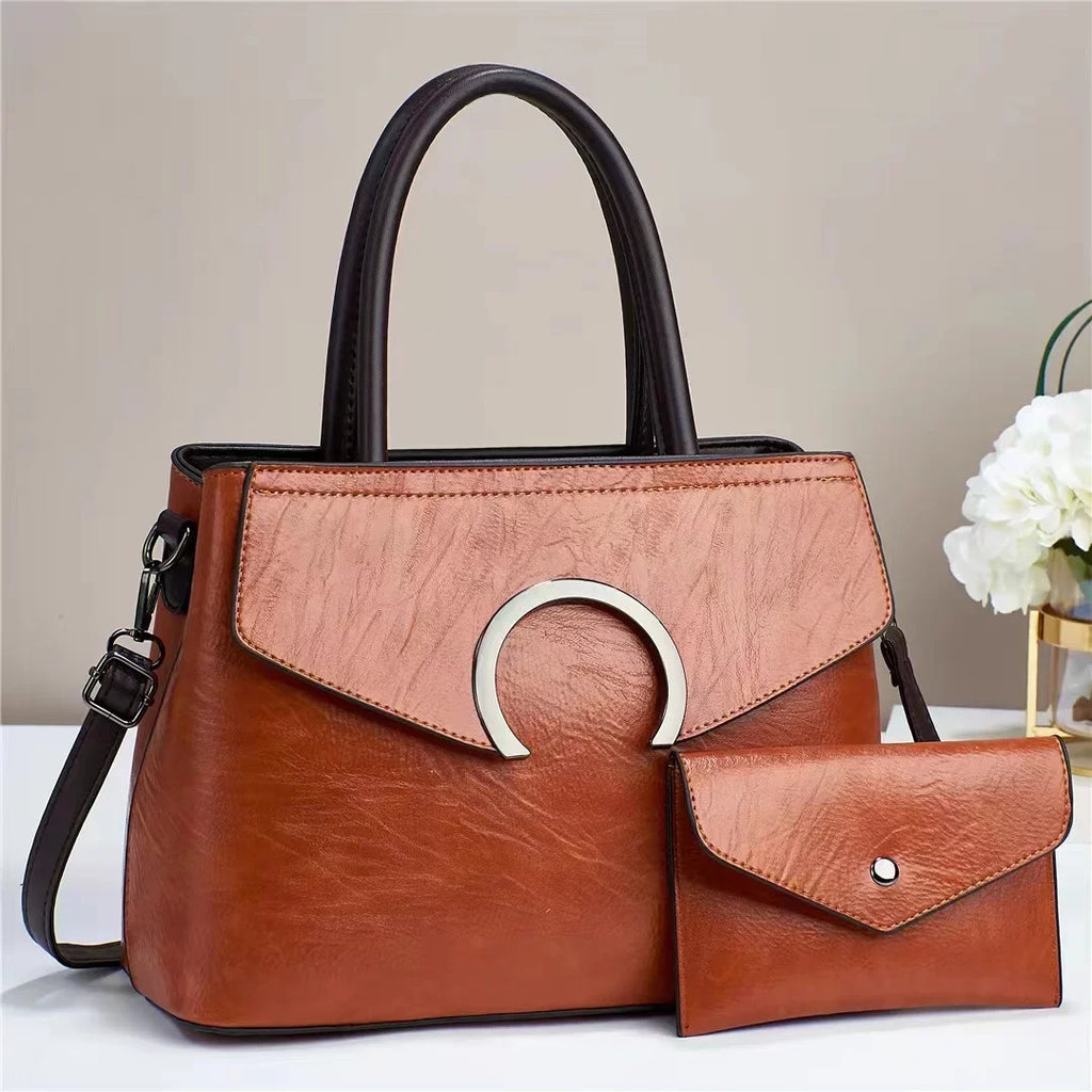 Junior Baobao Women's 2023 New European and American Handheld Women's Bag Fashion One Shoulder Women's Luggage Two Piece Set Mother Bag