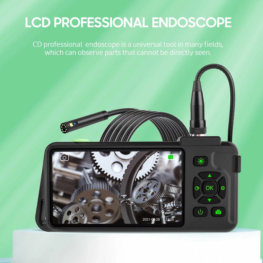 Docooler Industrial with Unit IPS Color Display 1080P Photos Videos Snake with 8 Borescope IP67 Waterproof 2 Million Pixels Inspection with TF Slot for Maintenance