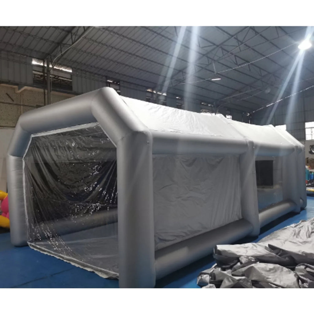 Miumaeov Inflatable Spray Paint Tent Built-in Blower Mobile Portable Giant Paint Spray Booth with Air Filter System and Transparent Polyvinyl Windows Inflatable Spray Paint Booth 26x13x10ft