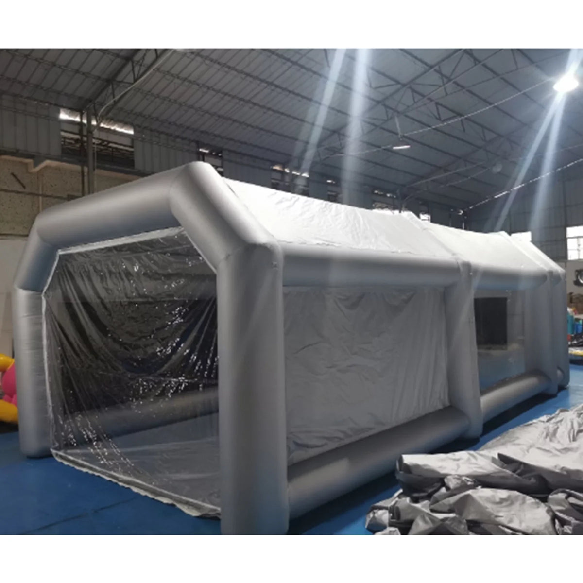 Miumaeov Inflatable Spray Paint Tent Built-in Blower Mobile Portable Giant Paint Spray Booth with Air Filter System and Transparent Polyvinyl Windows Inflatable Spray Paint Booth 26x13x10ft