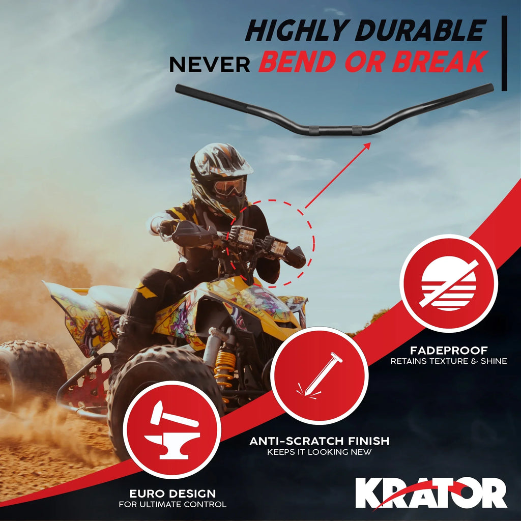 Krator Motorcycle Low-Rise Handlebar 7/8 Unit Compatible with Yamaha Majesty XC 125 180 200 400