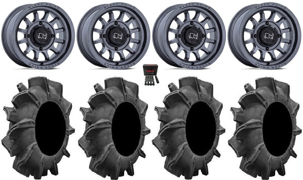 Onyx Rhino Rapid 14" Wheels Gm 34" Assassinator Tires Sportsman RZR Ranger