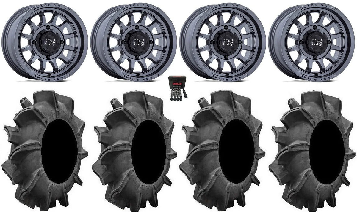 Onyx Rhino Rapid 14" Wheels Gm 34" Assassinator Tires Sportsman RZR Ranger