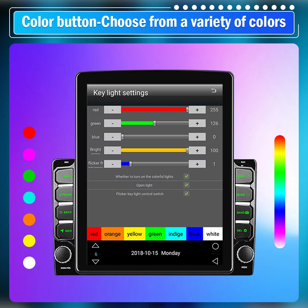 Podofo Double 2 Din 9.7 Centimeter Vertical Touch Screen Car Stereo Radio Android 12 Mirror Link GPS Navi Bluetooth Wifi GPS FM USB with Backup Camera