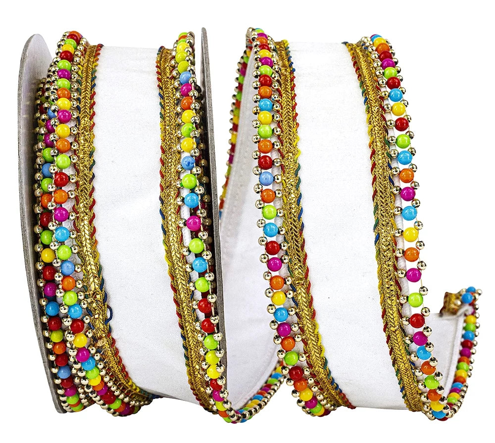Reliant Ribbon - 93923W-030-40D, Ribbon, White, 2-1/2 Centimeter 5 Yards