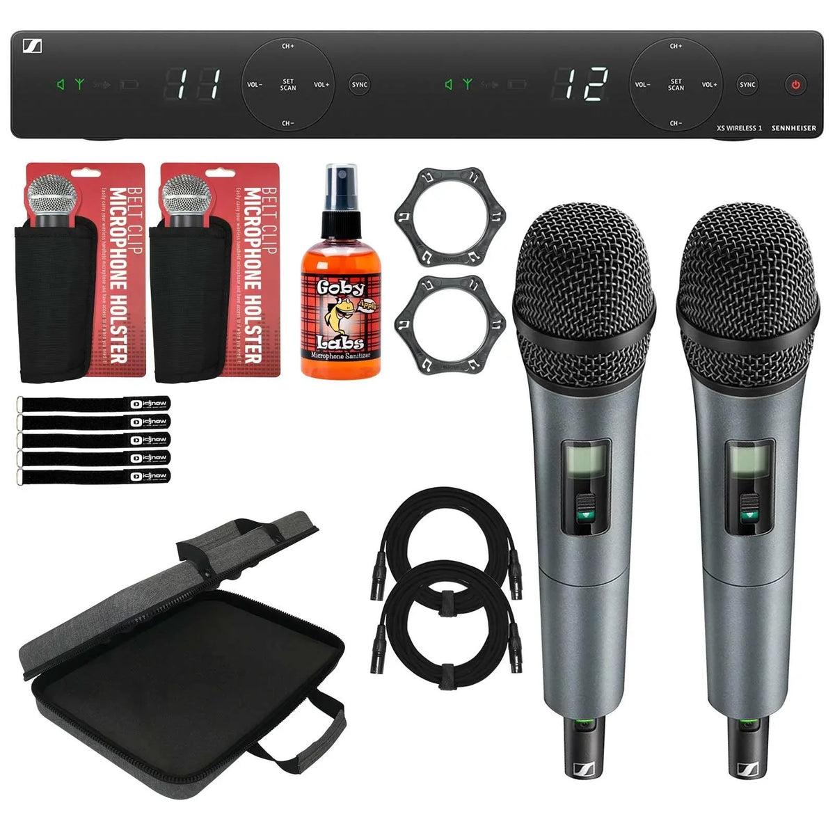 Sennheiser XSW 1-835 DUAL-A 2-Channel Wireless System with Carry Case & Microphone Sanitizer Spray Package