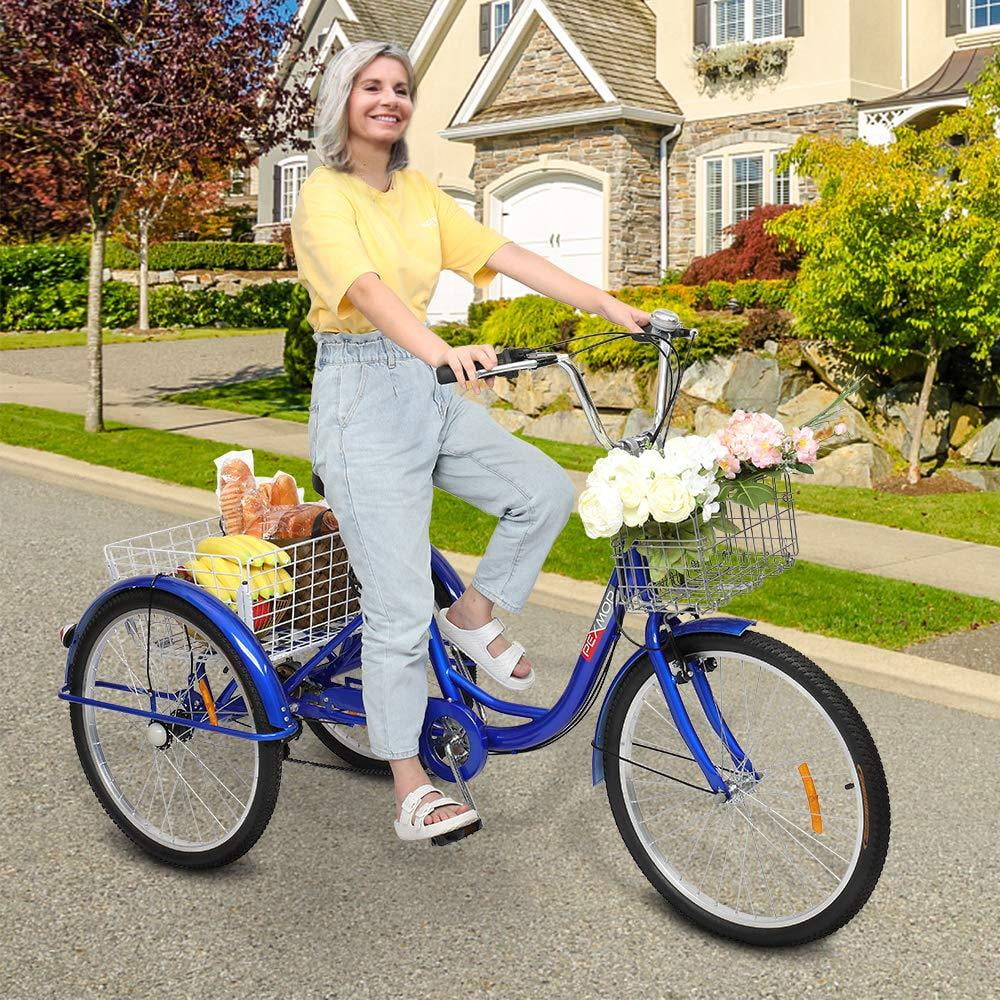 SalonMore Adult Tricycle Unit Wheel Men's Women's Bike, Blue