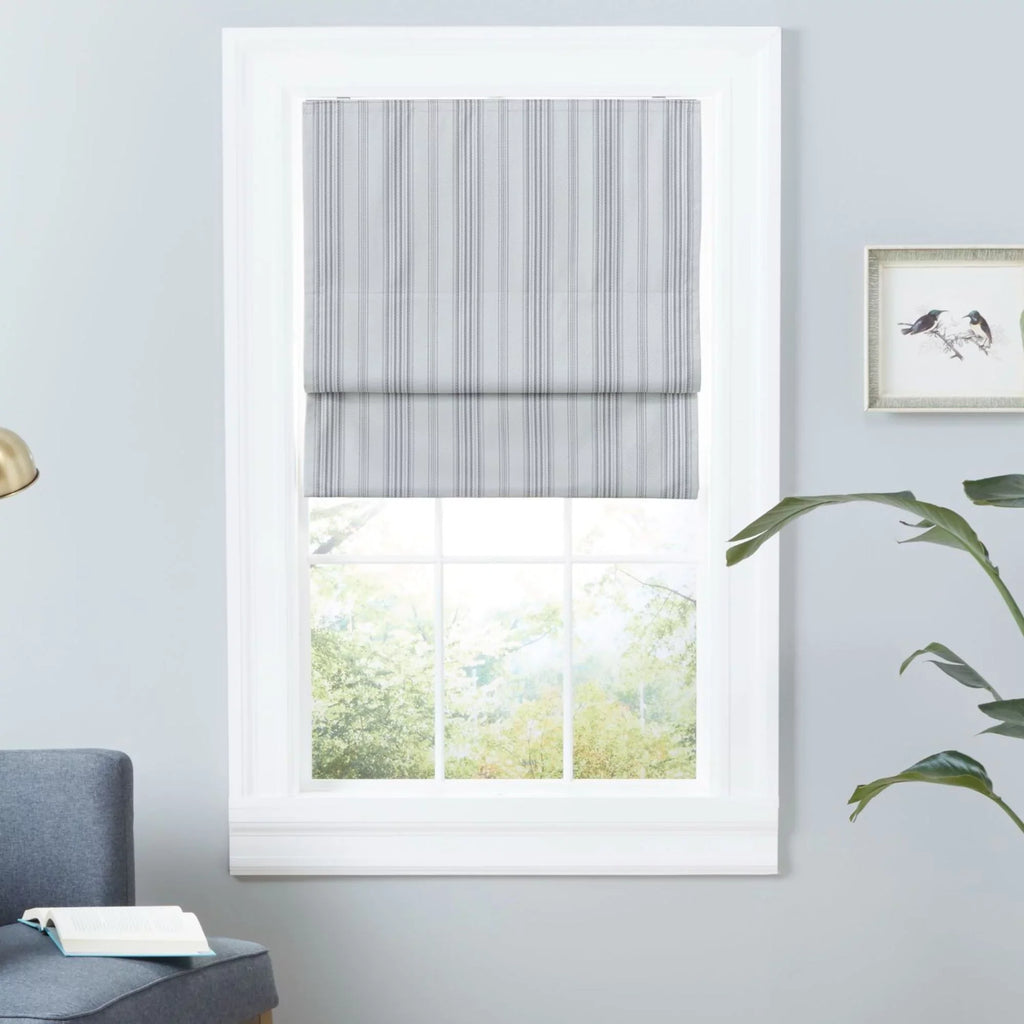 Exclusive Home Ricardo Total Dark Roman Shade, 23"x64", Grey