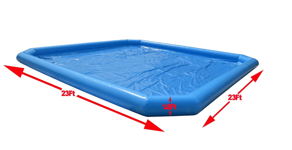 Techtongda Inflatable Family Swimming Pool for Water Walking Ball with Blower 7*7*0.55m Blue