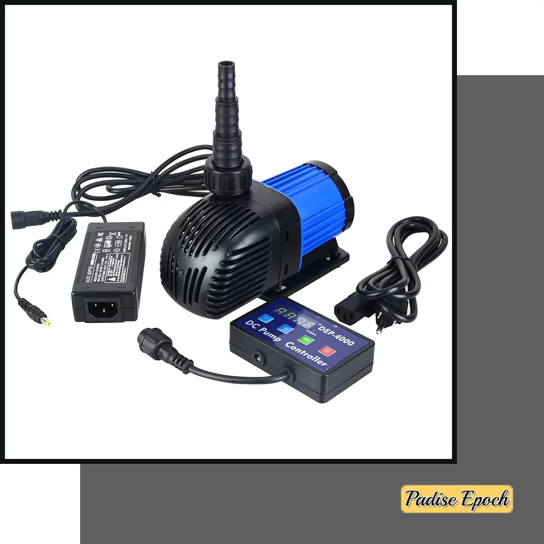Aquarium 24 V DC Quiet Return Pump with Controller 1052 GPH Submersible and Inline Water Pump with Feeding Mode and Memory Function for Fish Tank Pond Fountain and Sump Circulation