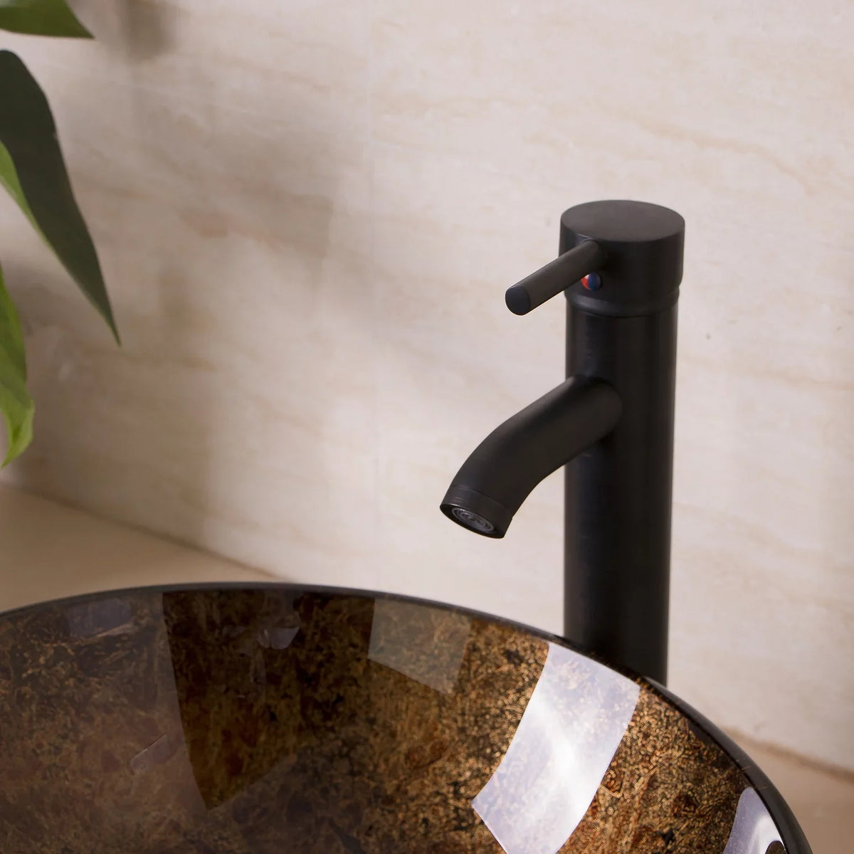 Wonline Artistic ORB Tempered Glass Vessel Sink Set, Wash Sink Come with Pop Up Drain Combo