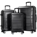 AEDILYS 3 Pcs Hardside Luggage Set, with TSA Lock and 20"/24"/28" Luggage Bags, Dark
