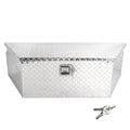 Confote Heavy Duty Aluminum Diamond Plate Trailer Tongue Box with Lock and Keys for Secure Tool Storage on Your Trailer, Silver,39 x 16.5 x 12 Centimeter