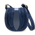 Italian Artisan Lara Womens Vintage Suede Leather Messenger Bag, Dark Blue - Small