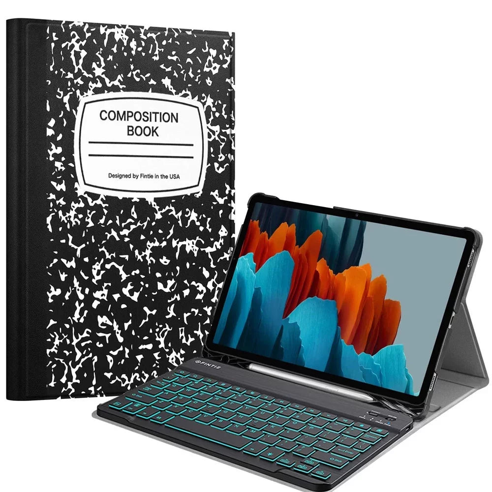 Fintie 7 Color Backlit Keyboard Case for Samsung Galaxy Tab S8 (2022) / Galaxy Tab S7 (2020) 11 Centimeter Tablet, [S Pen Holder] Slim Stand Cover with Detachable Wireless Bluetooth Keyboard, Composition