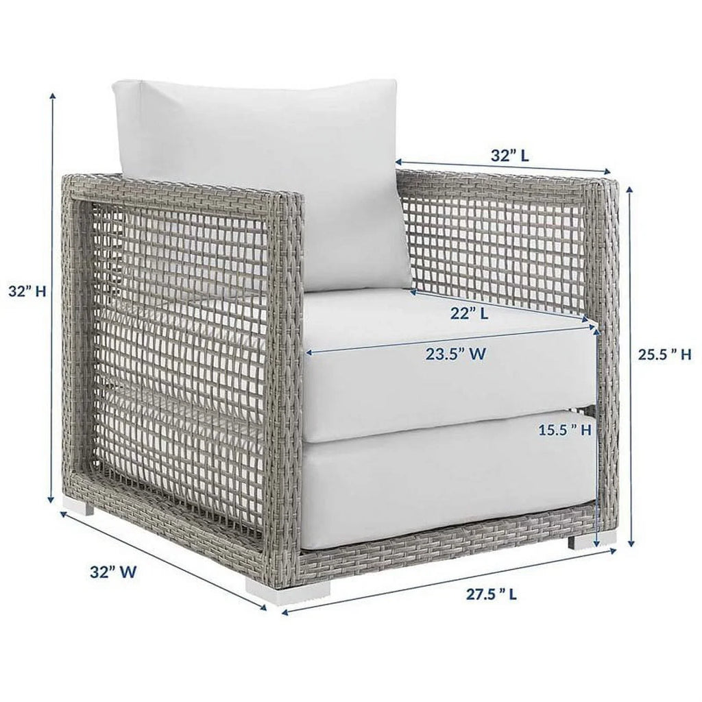 Allora Patio Chair in Gray and White