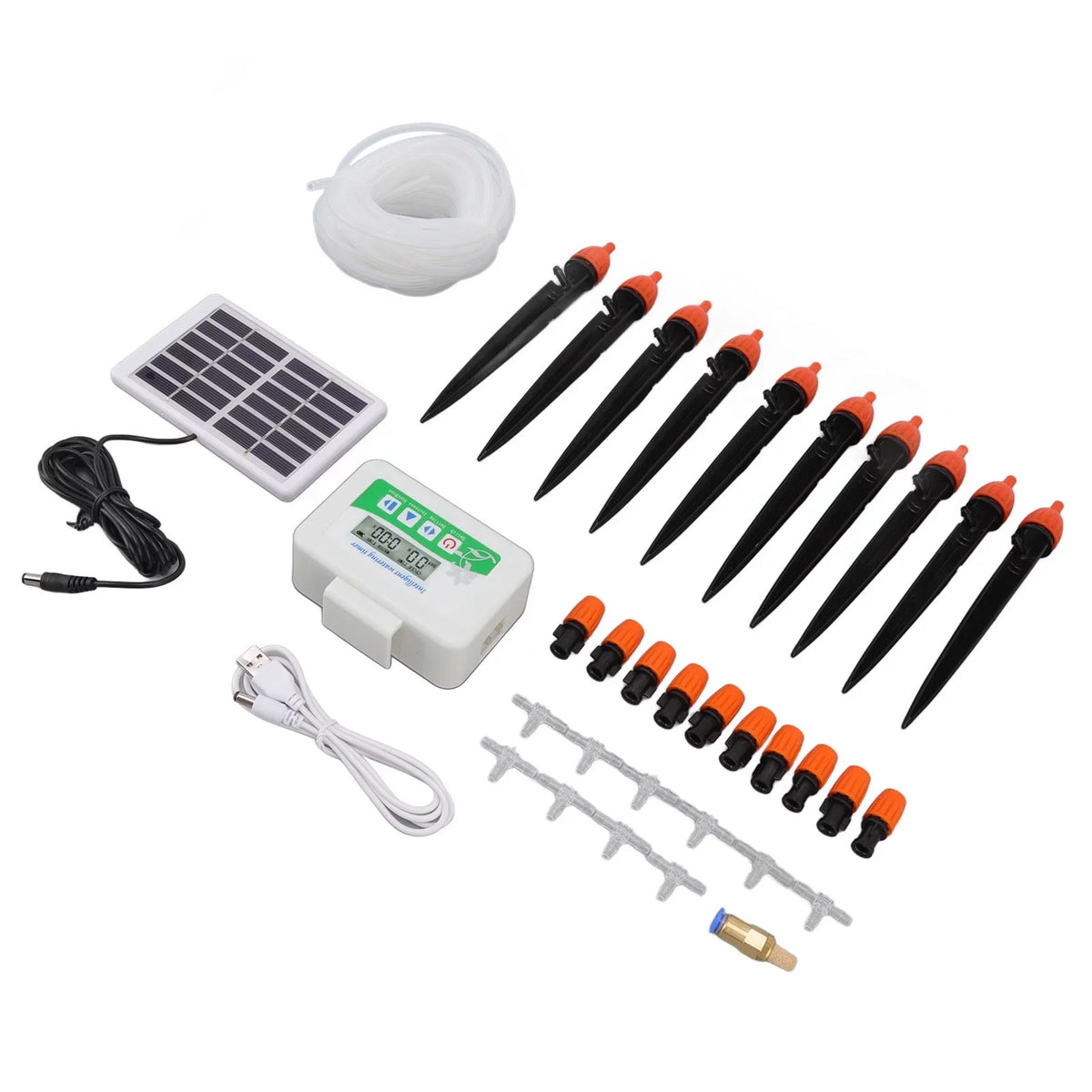 VIFERR Solar Watering Device Automatic Irrigation System Solar Power Rainproof Auto Watering 850ml Per Min USB Port 2000mAh Battery Water Pump Timer