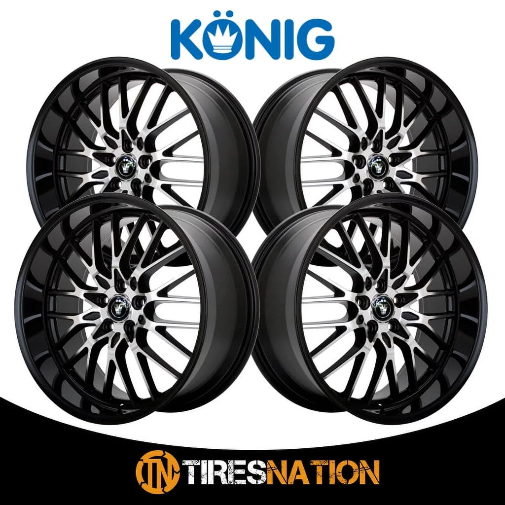 Konig 16MB Lace 17x8 5x112 +45et Gloss Dark With Machined Face Wheel
