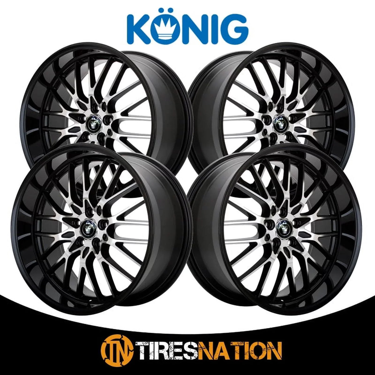 Konig 16MB Lace 17x8 5x112 +45et Gloss Dark With Machined Face Wheel