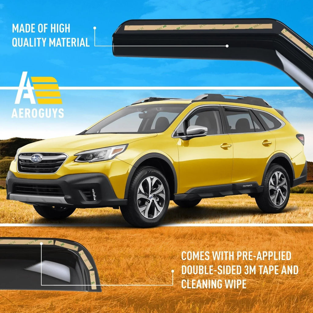 AEROGUYS In-Channel Window Deflectors Extra Durable Window Visors Rain Guards Fit for Subaru Outback 2020-2024, Sun Visors, Wind Deflectors, Vent Visors, Car Accessories - 4pcs. AG0268