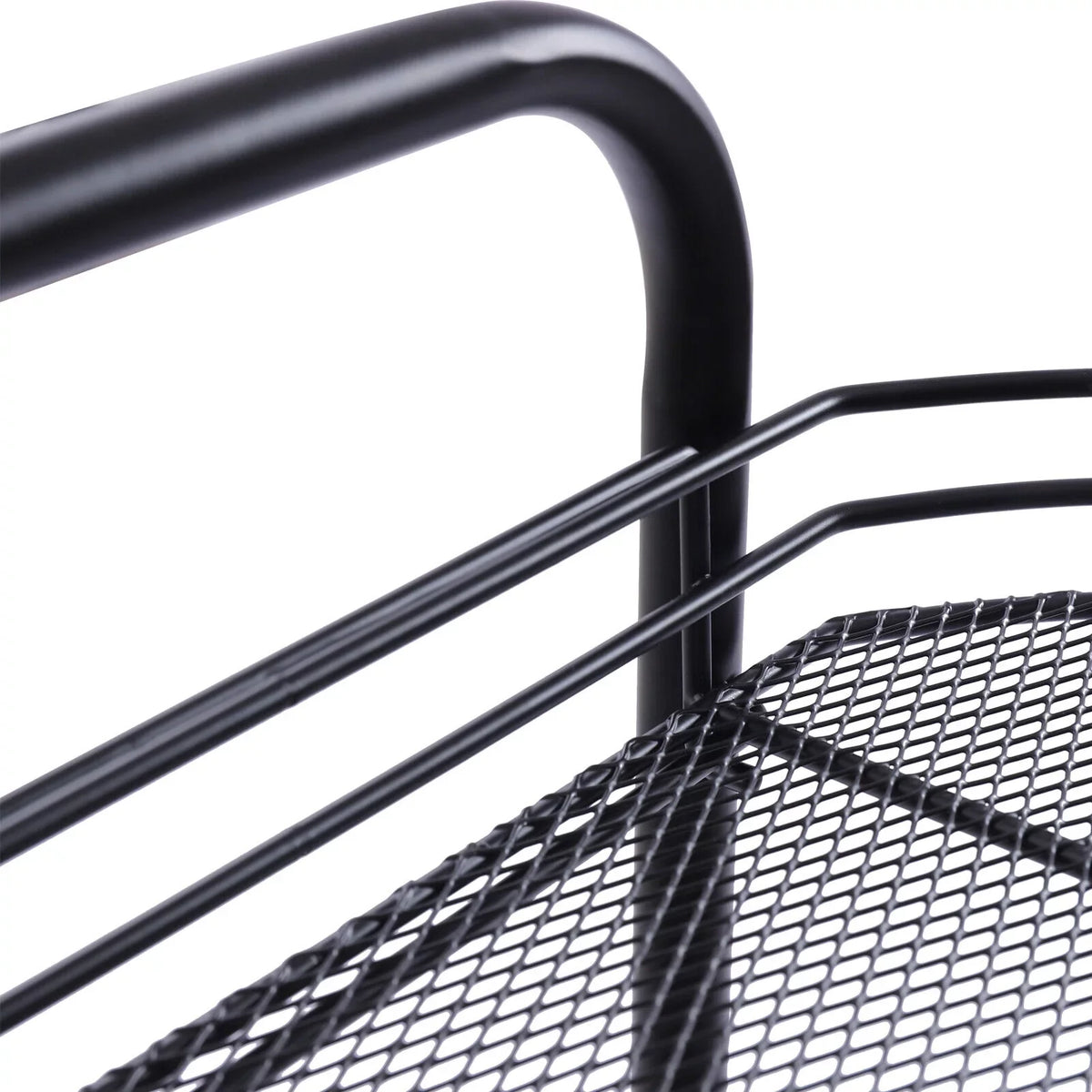 4 Tier Rolling Cart, Kitchen Storage Organizer Utility Cart, Metal Basket Storage Art Trolley Carts with Wheels, Dark