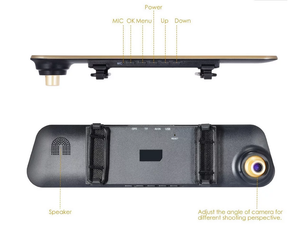 X10 Car DVR, Car Camera Car Video Recorder Full HD 1080P Car Video Camera 4.3 Unit LCD with Dual Lens for Vehicles Front Rearview Mirror DVR Dash Cam with Reverse Parking System