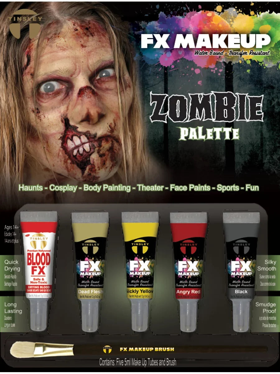 Tinsley Transfers Undead Walker Zombie Color Set FX Makeup Kit Costume Accessory