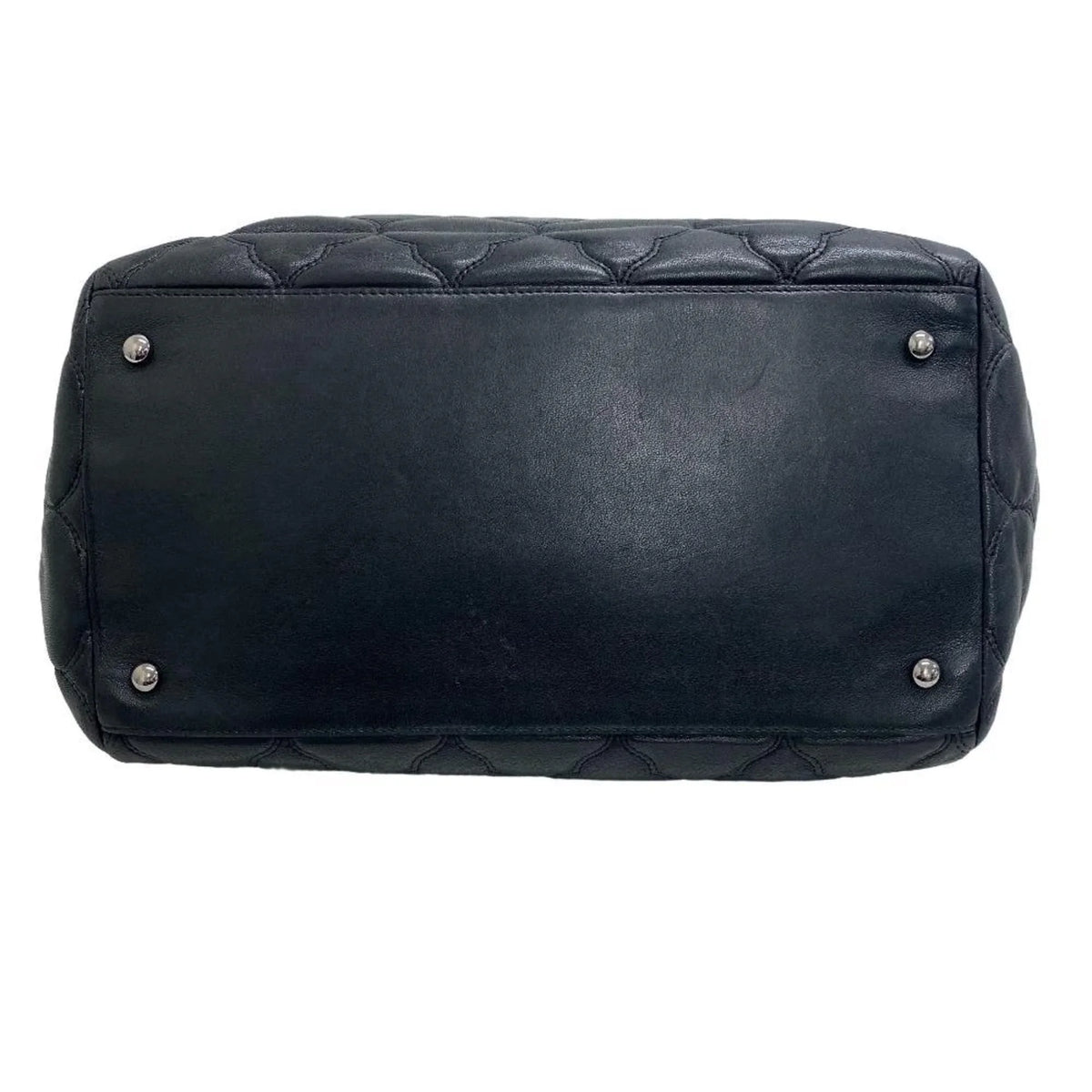 Pre-Owned CHANEL Bubble Quilt Chain Shoulder Coco Mark Handbag Charcoal Women's Z0005974 (Fair)