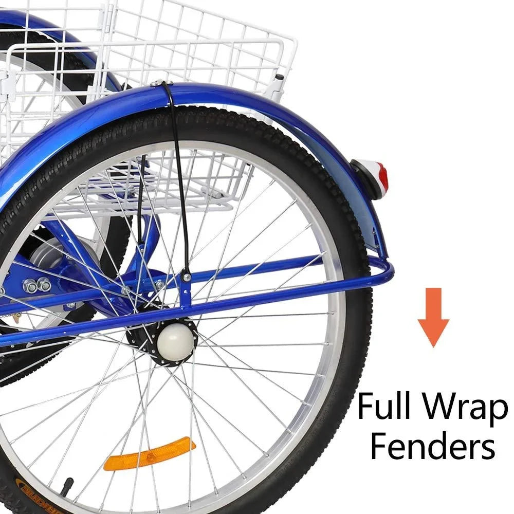 SalonMore Adult Tricycle Unit Wheel Men's Women's Bike, Blue
