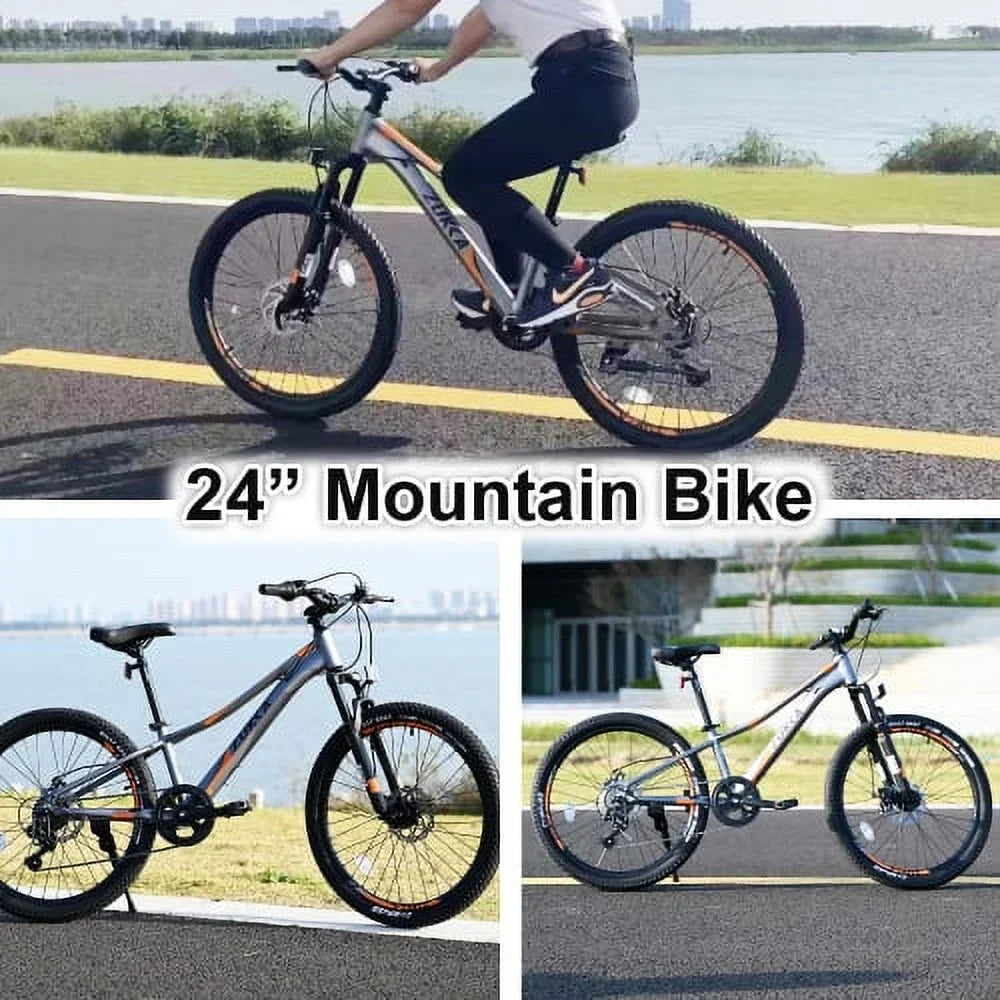 Mountain Bike for Girls and Boys Mountain 24 Unit shimano 7-Speed bike