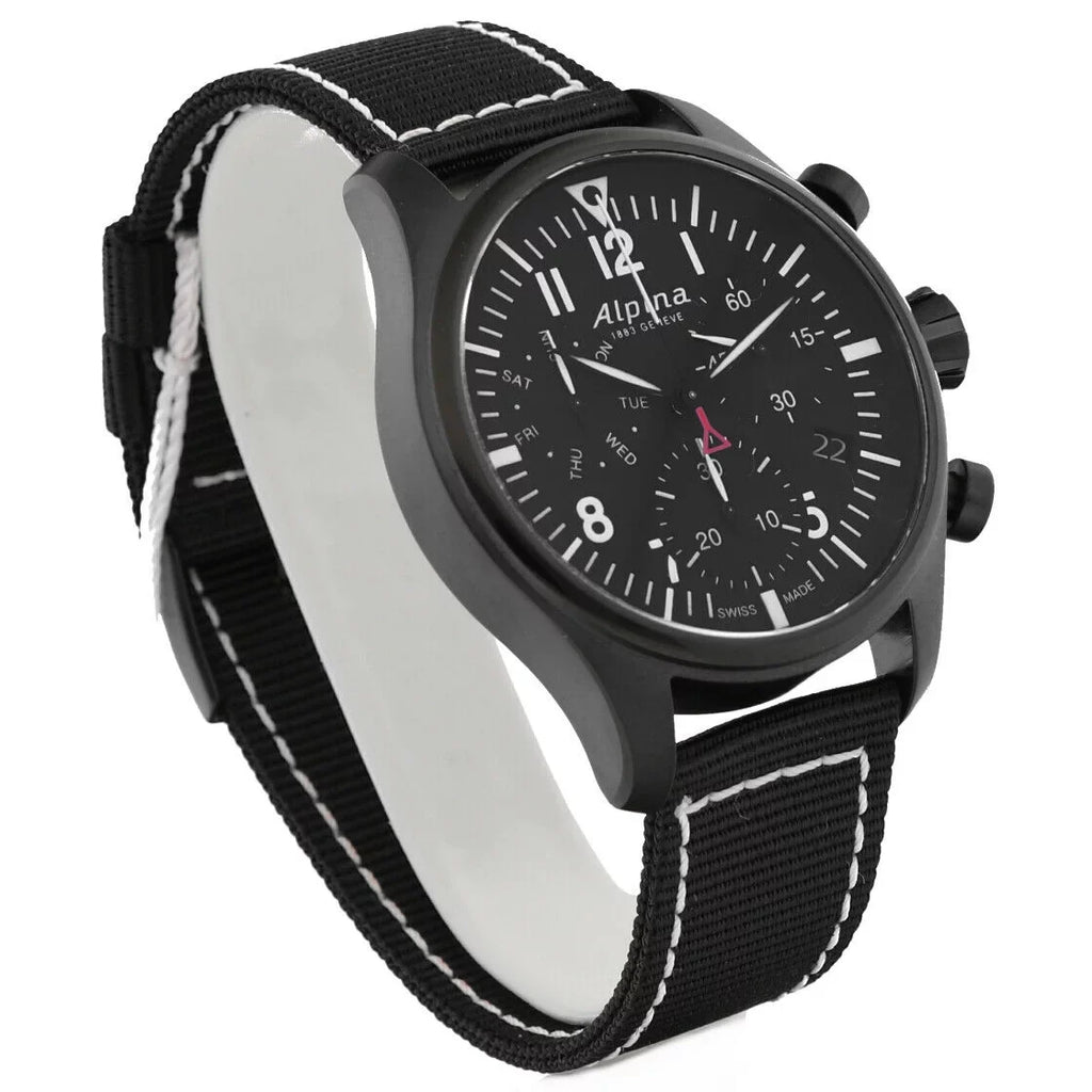 Alpina Startimer Pilot Chronograph AL-371BB4FBS6 Midnight PVD Quartz Men's Watch