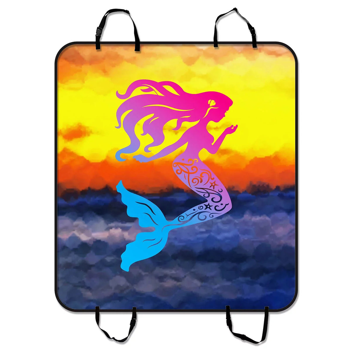 GCKG Mermaid Pet Car Seat Cover,Mermaid Pet Car Seat Cover Dog Car Seat Mat Hammock Cargo Mat Trunk Mat For Cars Trucks and SUV 54x60 Centimeter