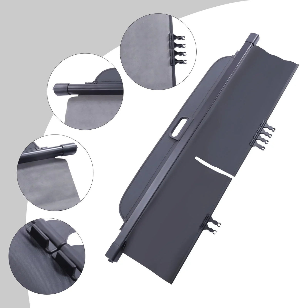 Wuzstar Retractable Cargo Cover Rear Trunk Area Privacy Security Shield Shade Cover for Jeep Cherokee Midnight