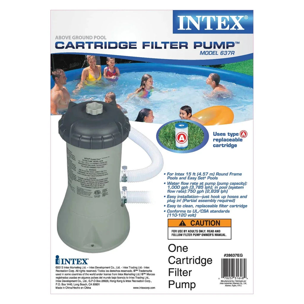 Intex 1.25In Measurement Pool Pump Replacement Hose & Intex 1000 GPH Pool Filter