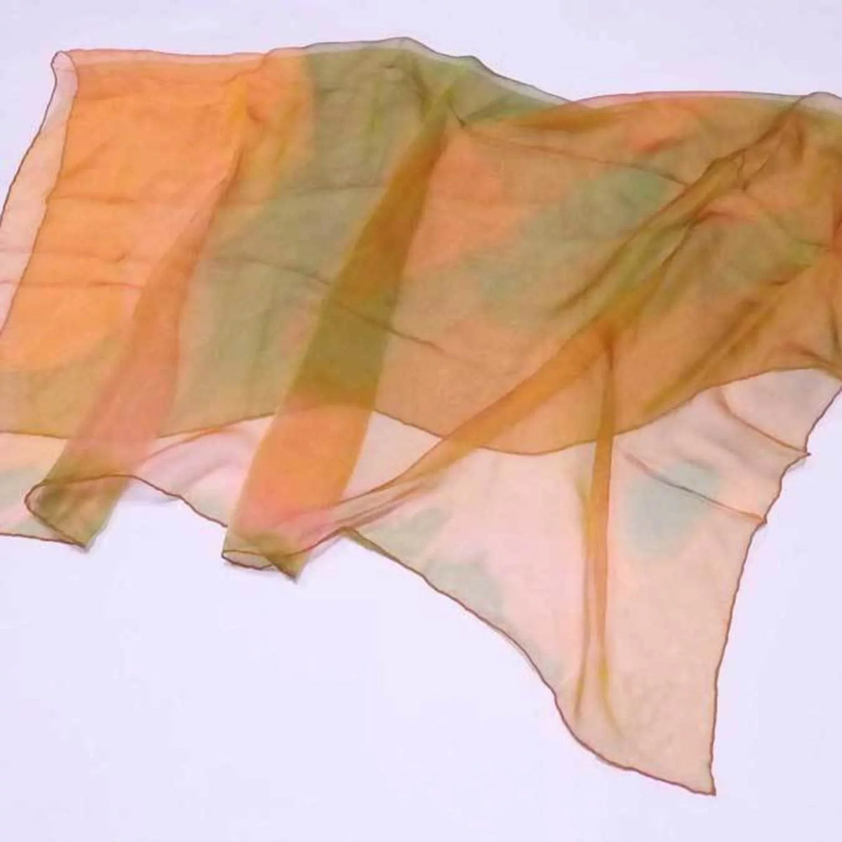 Pre-Owned Louis Vuitton Scarf LV Logo Orange x Yellow Green 100% Silk Women's (Good)