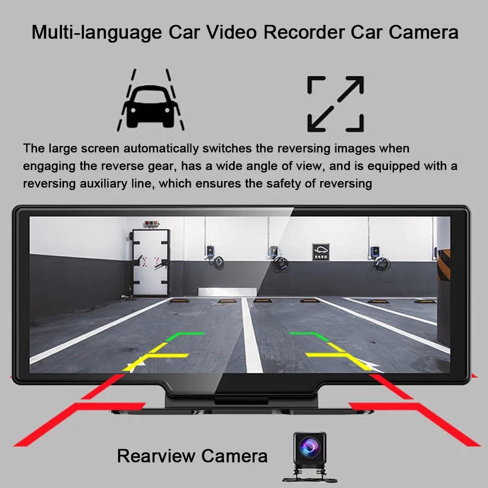 Docooler Multi-language Car Video Recorder Car Camera Auto Camcorder 10.26in Car Rearview Camera Mobilephone APP Control Car Multi- BT AUX Car Console