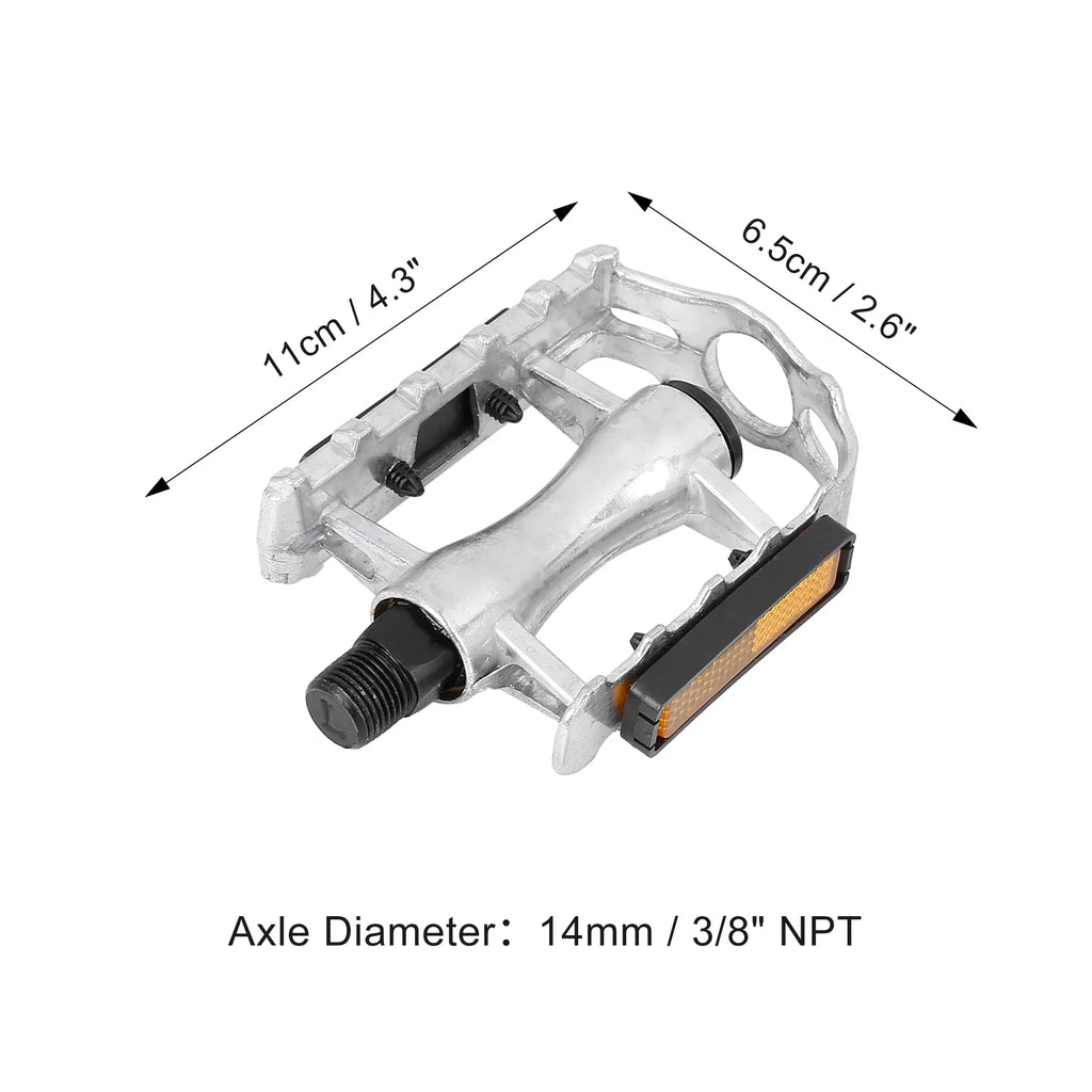 Unique Bargains Charcoal Bicycle Pedals Appropriate for Off-Road Mountains bike Cycling Alumnium Alloy Silver Tone 2Pcs
