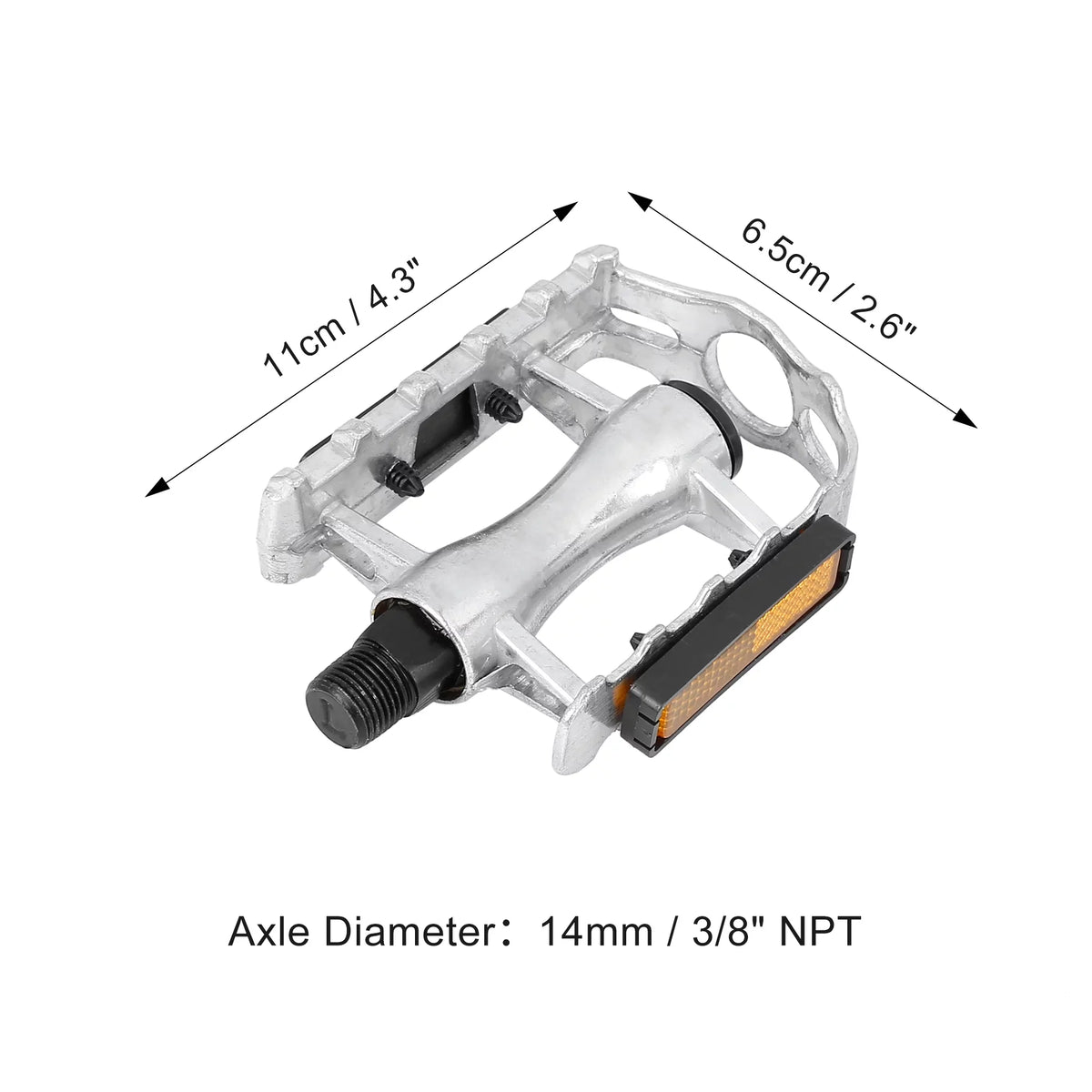 Unique Bargains Charcoal Bicycle Pedals Appropriate for Off-Road Mountains bike Cycling Alumnium Alloy Silver Tone 2Pcs