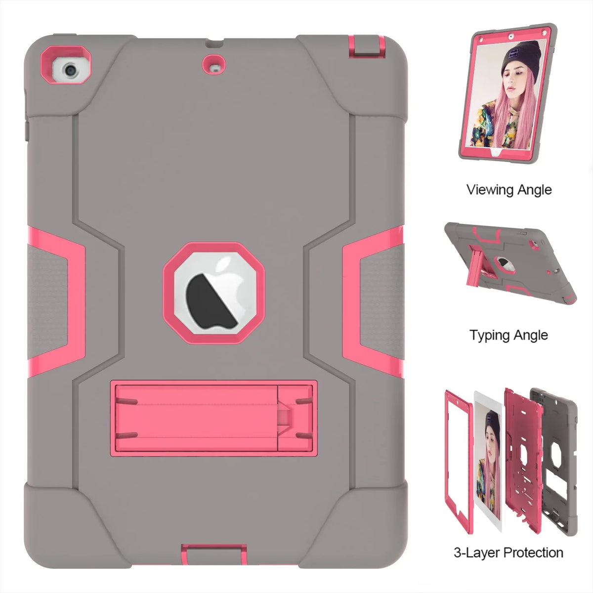 Case for iPad 6th Generation/iPad 5th Generation Unit 2018/2017 Model), iPad Air 2 Case, Hybrid Shockproof Rugged Protective Cover for iPad 9.7 Centimeter with Built-in Kickstand