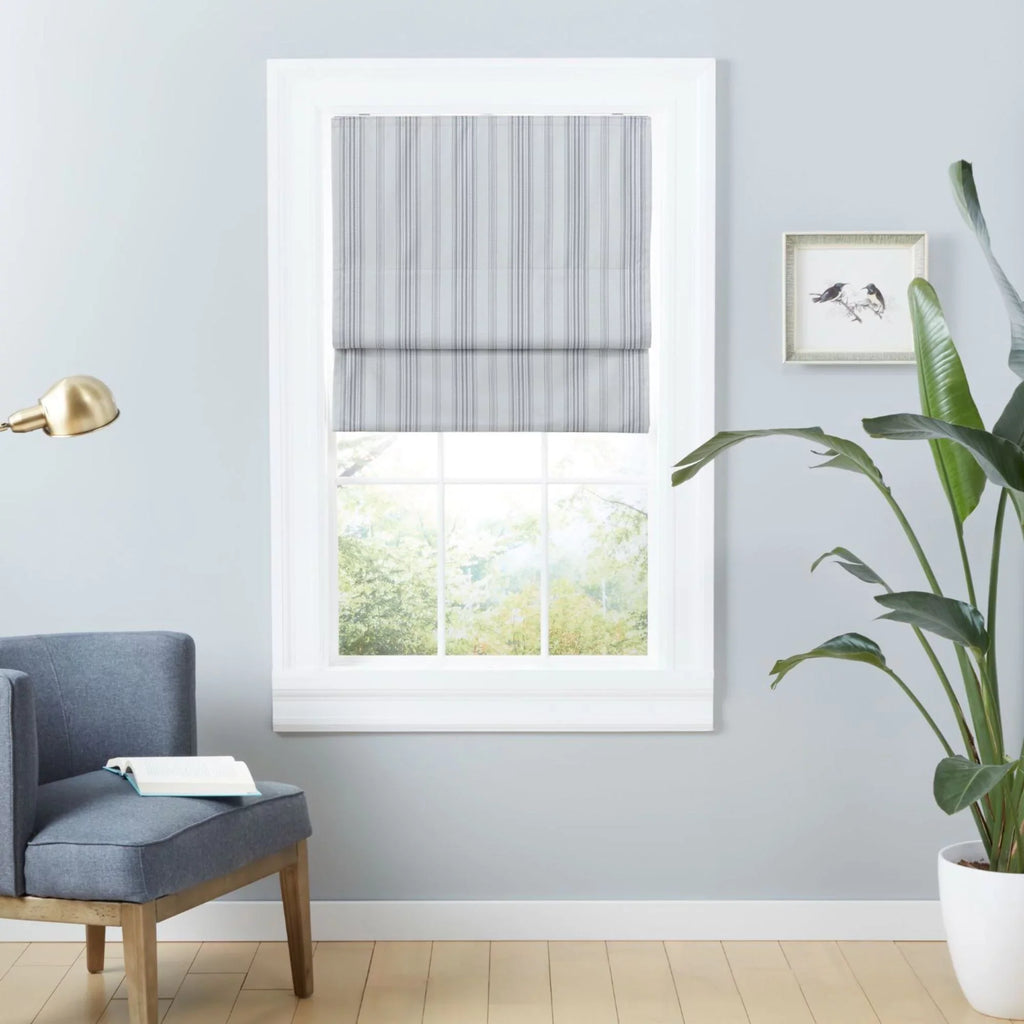 Exclusive Home Ricardo Total Dark Roman Shade, 23"x64", Grey